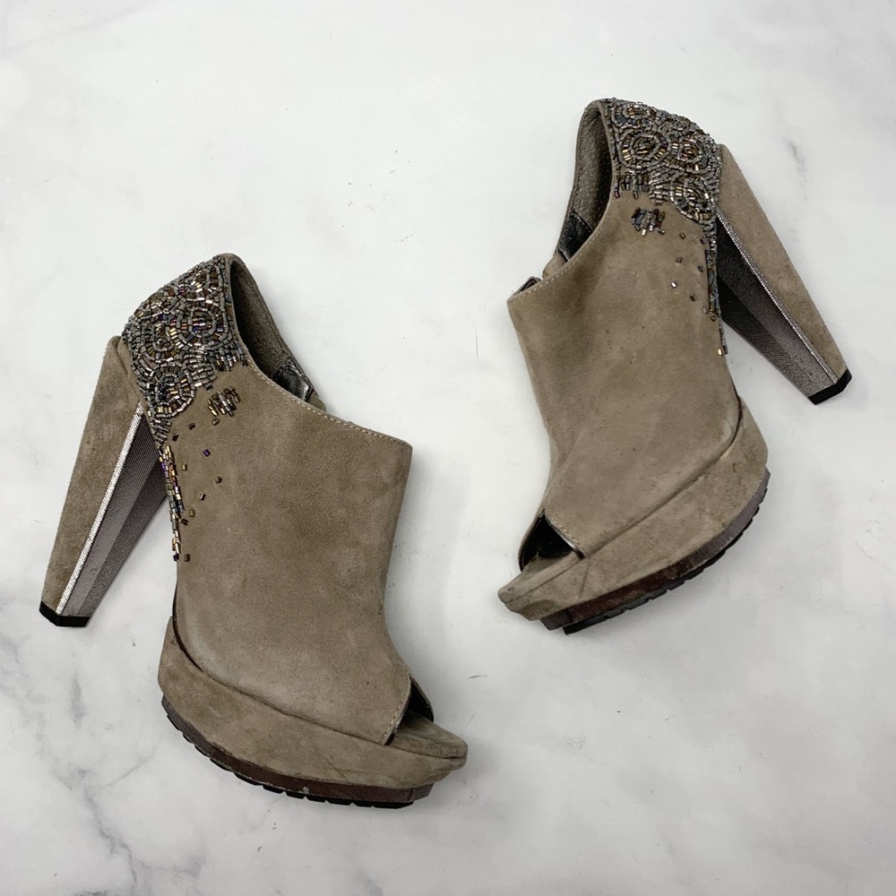 Sam Edelman Una Beaded Suede Platform Ankle Bootie